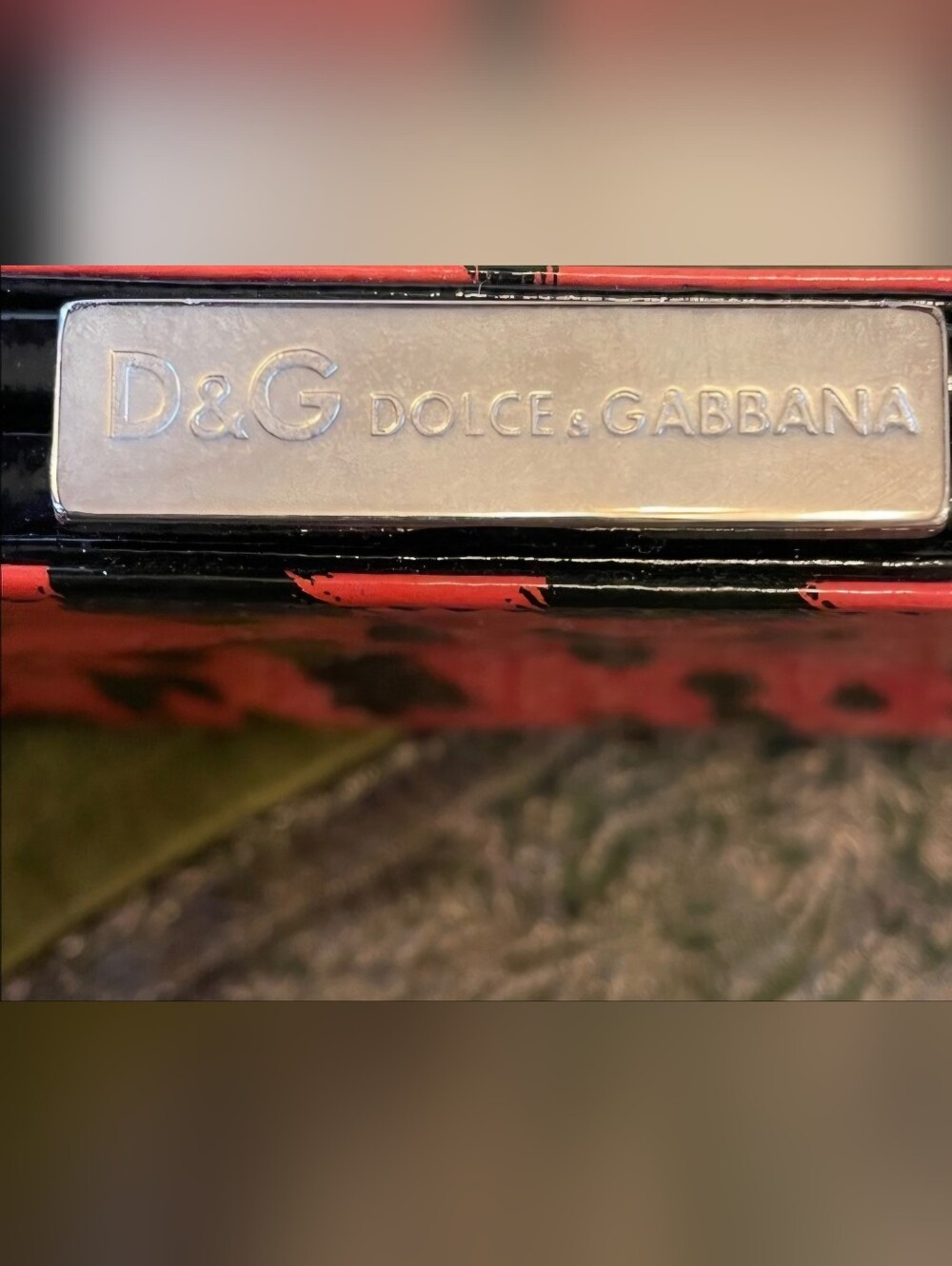 Dolce & Gabbana Red and Black  Leopard Clutch